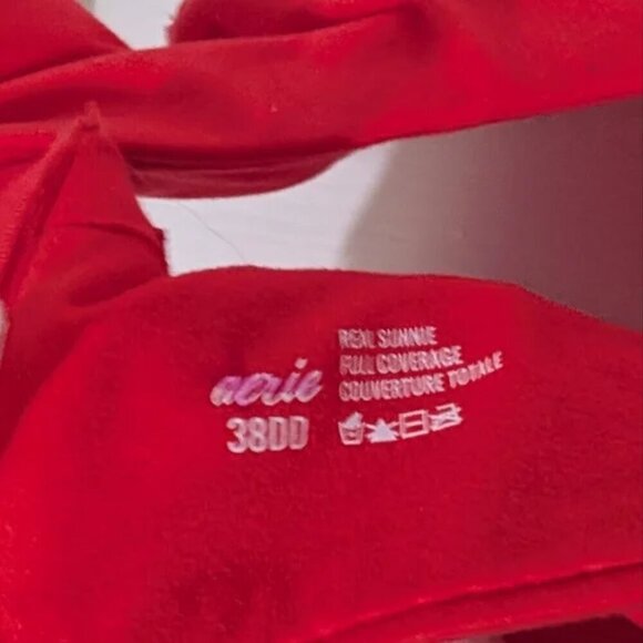 NWT Aerie | Real Sunnie Full Coverage Lightly Lined Strappy Bra In Red (38DD) - Picture 7 of 11